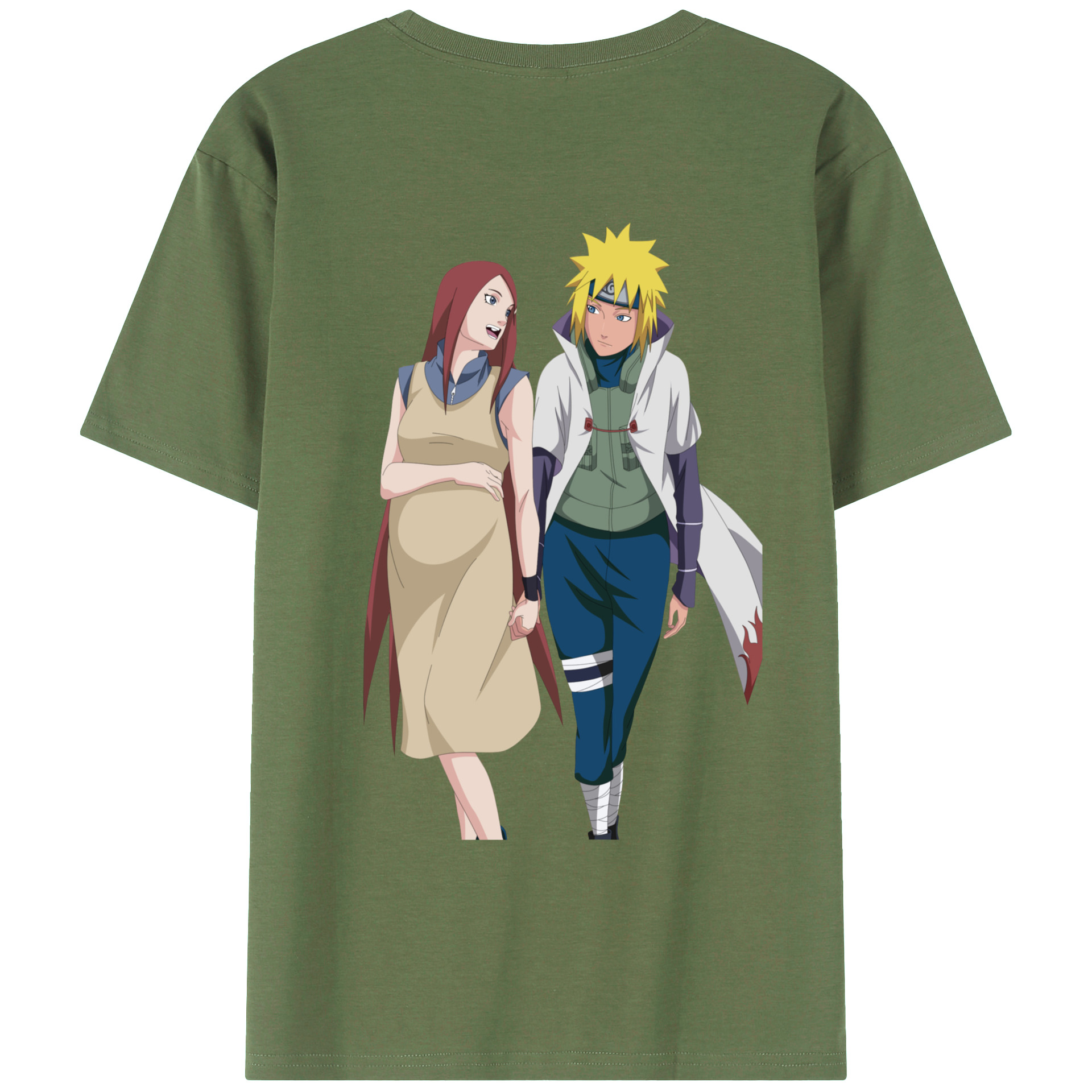 （画像用） NARUTO -ナルト- 波風 ミナト Namikaze Minato 綿100％ メンズ半袖Tシャツ（バックプリント） 通気性